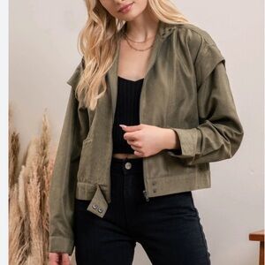 NWT Women's Blu Pepper Tan Faux Suede Jacket size Medium